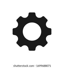 Settings isolated flat vector icon. Gear symbol. Vector gear tool or button for web application or UI. 