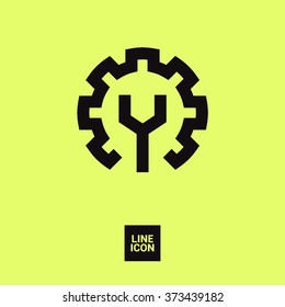 Settings isolated minimal single flat linear icon for application and web. Properties line vector icon for websites and mobile minimalistic flat design.