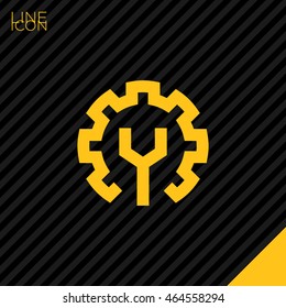 Settings isolated minimal single flat linear icon for application and web. Properties line vector icon for websites and mobile minimalistic flat design.