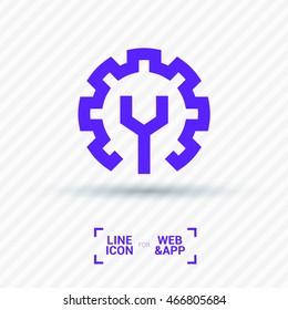 Settings isolated minimal single flat linear icon for application and web. Properties line vector icon for websites and mobile minimalistic flat design.