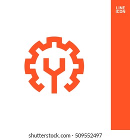 Settings isolated minimal single flat linear icon for application and web. Properties line vector icon for websites and mobile minimalistic flat design.