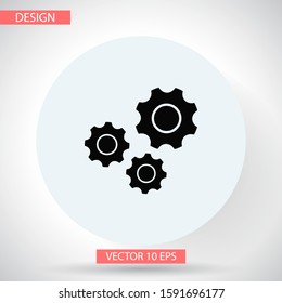 Settings isolated vector icon. Gear symbol. vector icon Gear tool or button for web application or UI. vector icon Trendy flat style