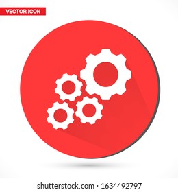 Settings isolated vector icon. Gear symbol. vector icon Gear tool or button for web application or UI. vector icon Trendy flat style