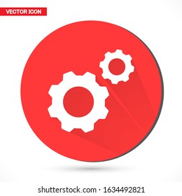 Settings isolated vector icon. Gear symbol. vector icon Gear tool or button for web application or UI. vector icon Trendy flat style