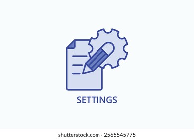 Settings isolated vector, icon or logo sign symbol illustration