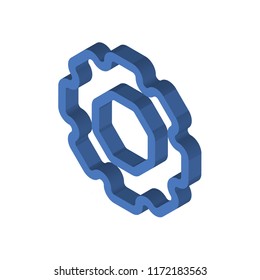 Settings isometric left top view 3D icon