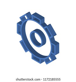 Settings isometric left top view 3D icon