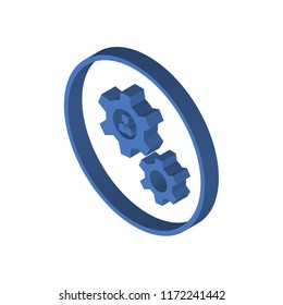 Settings isometric left top view 3D icon