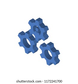 Settings isometric left top view 3D icon