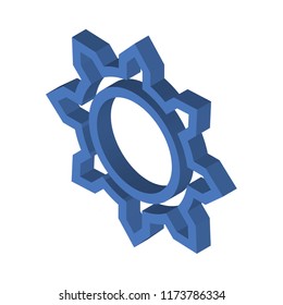 Settings isometric left top view 3D icon