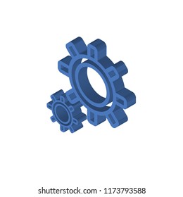 Settings isometric left top view 3D icon