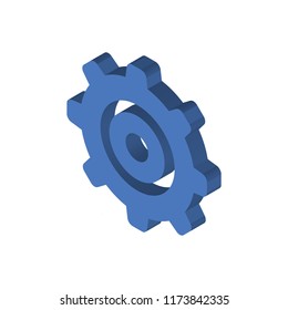 Settings isometric left top view 3D icon