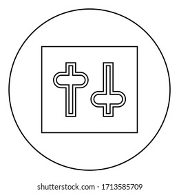 Settings knob Setting Switches regulators icon in circle round outline black color vector illustration flat style image