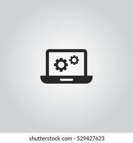 settings laptop icon vector, can be used for web and mobile design