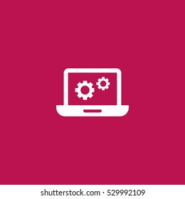 settings laptop icon vector, can be used for web and mobile design
