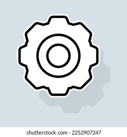 Icono de línea de configuración. Configuración de brillo, configuración de resolución, funciones de dispositivo, calibración de gadget. Concepto de configuración. Icono de línea de emoticono de vectores en fondo blanco