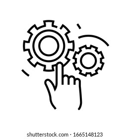 Einstellungszeilensymbol, Concept-Zeichen, Umriss-Vektorillustration, Linearsymbol.