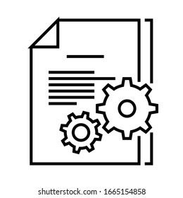 Icono de línea de configuración, signo de concepto, ilustración de vector de esquema, símbolo lineal.