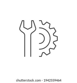 Settings line icon or mechanical concept