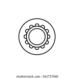 Settings line icon, mobile sign and cogwheel, vector graphics, a linear pattern on a white background, eps 10.