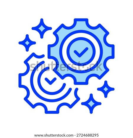 Settings Line Icon, Outline Symbol for System Configuration, Technical Maintenance, Engine Optimization, Mechanical Adjustment, and Parameter Control. Vector Sign Icon.