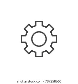 Settings line icon, outline vector sign, linear style pictogram isolated on white. Cogwheel, Gear symbol, logo illustration. Editable stroke