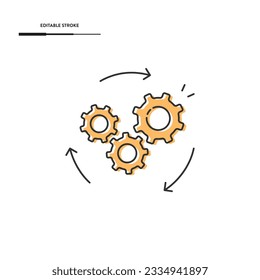 Settings Line Icon Vector Design. 