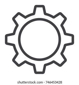 Settings line icon, web and mobile, cog sign vector graphics, a linear pattern on a white background, eps 10.