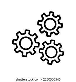 Settings line icon. Wrench, mechanism, settings, parameters, search, research, correction, setting, sorting. The concept of parameters. Vector black line icon on white background