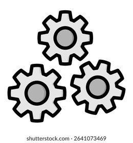 Settings lineal color icon. Simple vector icon design in lineal color style. Editable vector format