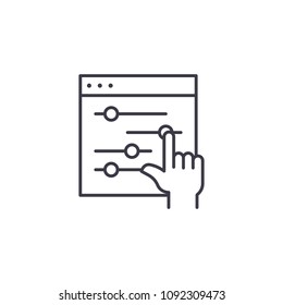 Settings linear icon concept. Settings line vector sign, symbol, illustration.