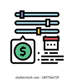 settings of loan color icon vector. settings of loan sign. isolated symbol illustration