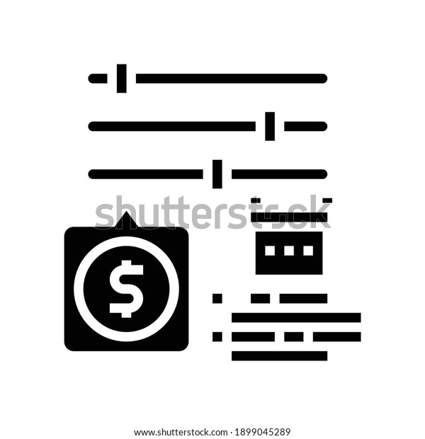 settings of loan glyph icon\
vector. settings of loan sign. isolated contour symbol black\
illustration