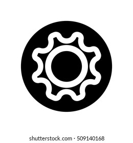 Settings media player icon illustration. Black and white icon