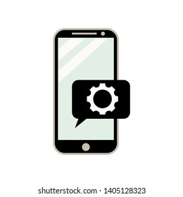 Settings of mobile phone vector icon on white background
