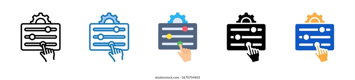 Settings multiple style icons set design vector illustration.