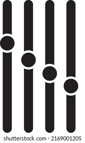 Einstellungen für Musik Symbol, Vektorgrafik auf weißem Hintergrund.EPS
