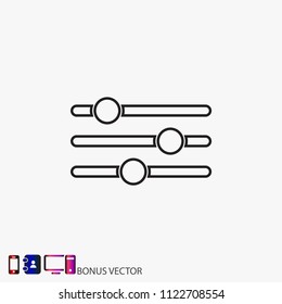 Settings music  vector icon