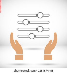 Settings music  vector icon