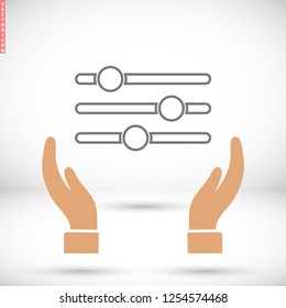Settings music  vector icon