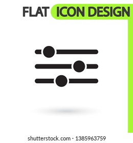 Settings music  vector icon , lorem ipsum Flat design