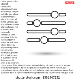 Settings music  vector icon , lorem ipsum Flat design