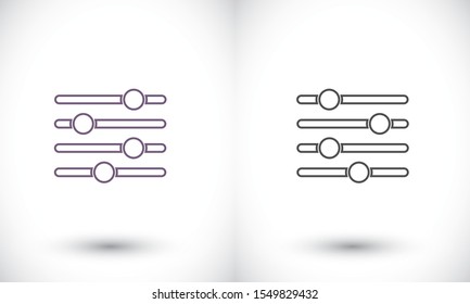 Settings music vector icon , lorem ipsum Flat design