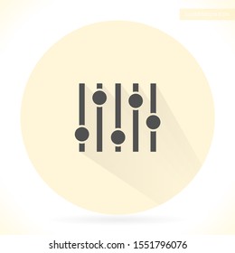Settings music vector icon , lorem ipsum Flat design