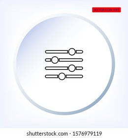 Settings music vector icon , lorem ipsum Flat design