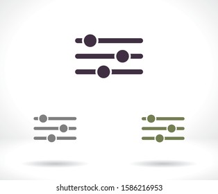 Settings music vector icon , lorem ipsum Flat design