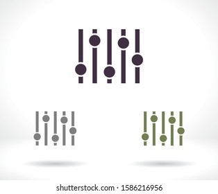 Settings music vector icon , lorem ipsum Flat design