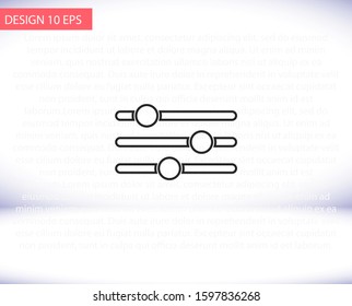 Settings music vector icon , lorem ipsum Flat design