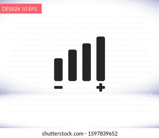 Settings music vector icon , lorem ipsum Flat design