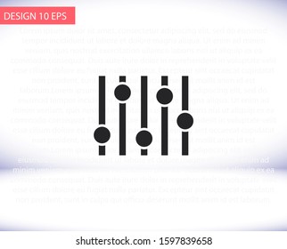 Settings music vector icon , lorem ipsum Flat design